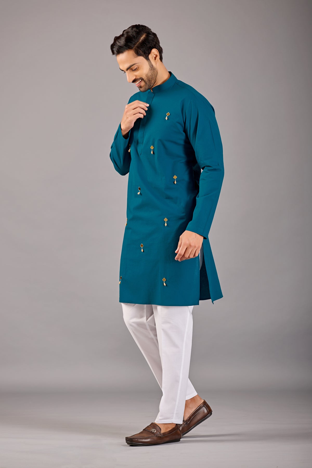 Peacock Teal Kurta 🪞✨
